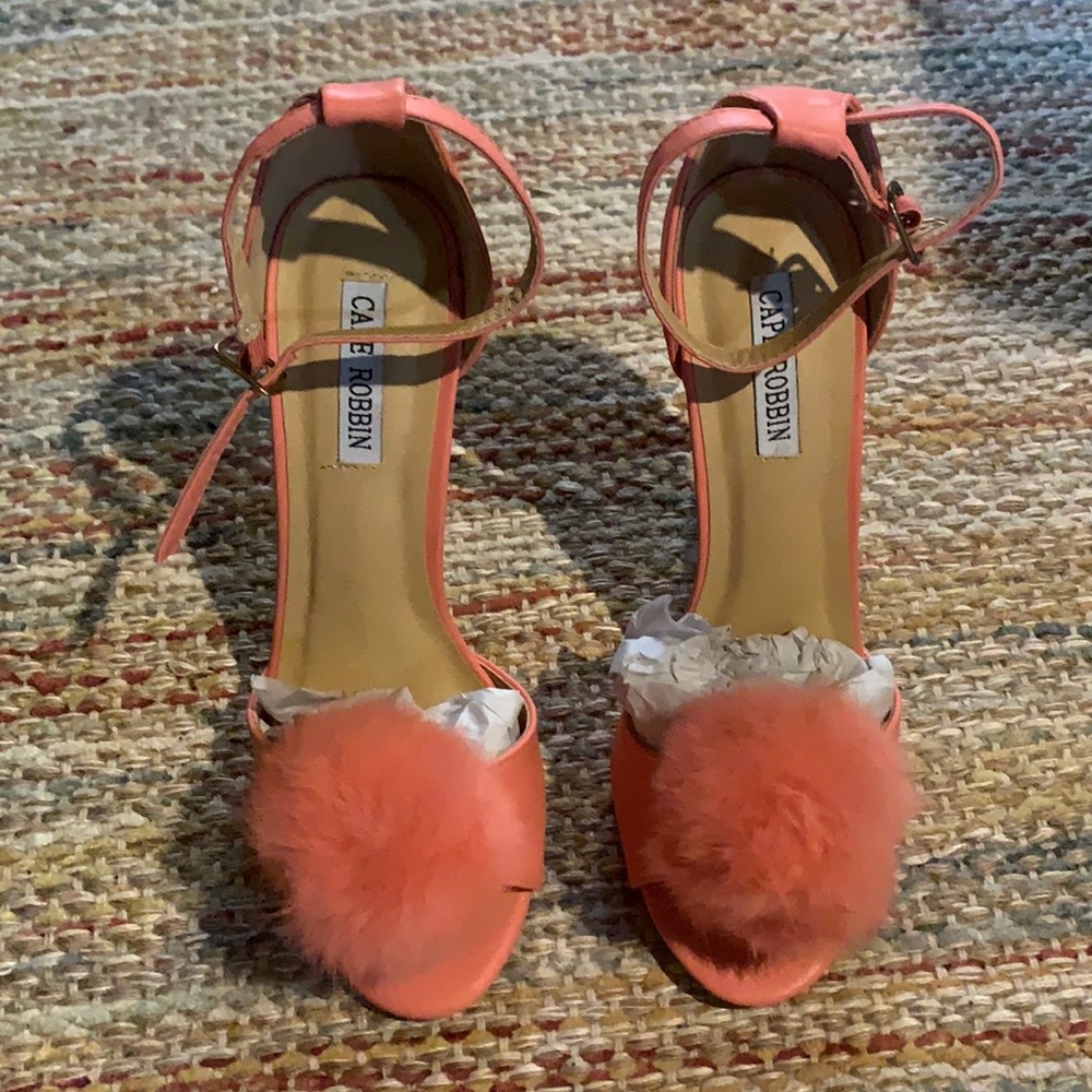 Pink Pom Pom Heeled Sandal